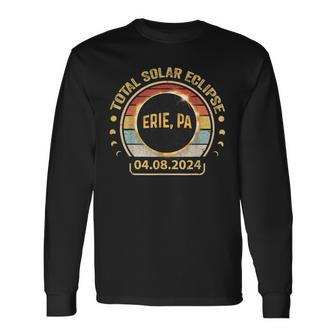 Erie Pa Pennsylvania Total Solar Eclipse Party 2024 Totality Long Sleeve T-Shirt - Monsterry CA