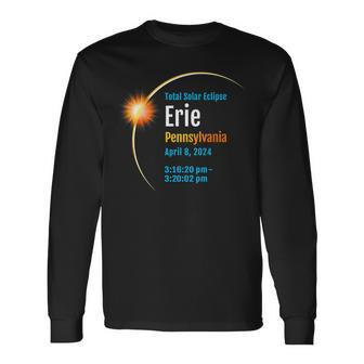 Erie Pennsylvania Pa Total Solar Eclipse 2024 1 Long Sleeve T-Shirt - Monsterry UK