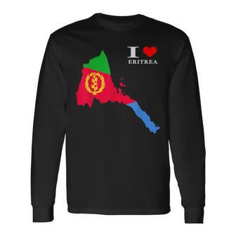 Eritrean Map Flag Langarmshirts - Geschenkecke