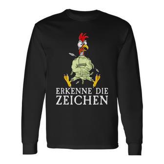 Erkenne Die Signserrückt Angratt Cockerel Langarmshirts - Geschenkecke