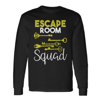Escape Room Squad Vintage Key Lock Team Crew Long Sleeve T-Shirt - Monsterry DE