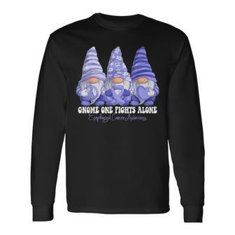Esophageal Cancer Awareness Month Periwinkle Ribbon Gnomies Long Sleeve T-Shirt - Monsterry