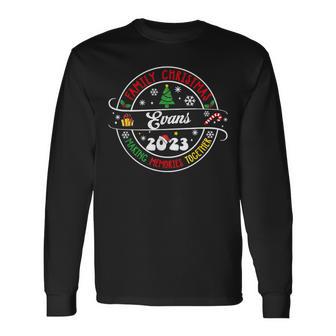 Evans Family Name Christmas Matching Surname Xmas 2023 Long Sleeve T-Shirt - Seseable