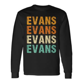 Evans Last Name Family Reunion Surname Personalized Long Sleeve T-Shirt - Seseable