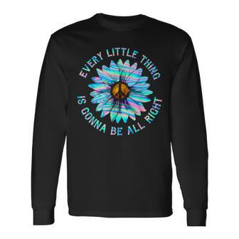 Every Little Thing Is Gonna Be Alright Hippie Flower Long Sleeve T-Shirt - Thegiftio UK
