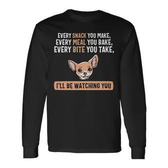 Every Snack Chiweenie Cute Puppy Owner Dog Lover Gif Long Sleeve T-Shirt | Mazezy