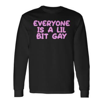 Everyone Is A Little Bit Gay Queer Lgbt Cute Long Sleeve T-Shirt - Monsterry CA