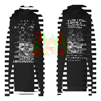 Everything Is Fine Office Staff Crew Cute Christmas Gnomie Long Sleeve T-Shirt - Thegiftio UK
