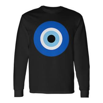 Evil Eye Hamsa Greek Good Luck Protection Long Sleeve T-Shirt - Monsterry