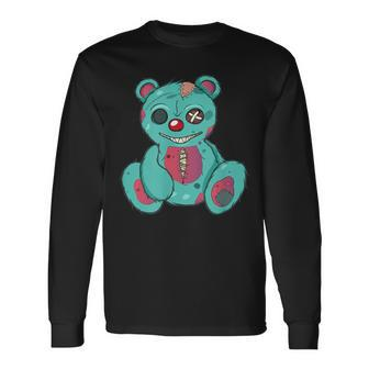 Evil Scary Teddy Bear Long Sleeve T-Shirt - Monsterry AU