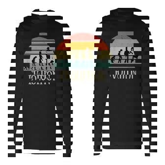 Évolution Chasse Cadeau Chasseur Homme Humour Chasse Homme T-shirt à manches longues - Cadeauxyz