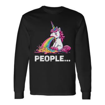 Eww People Cute Unicorn Long Sleeve T-Shirt - Thegiftio UK