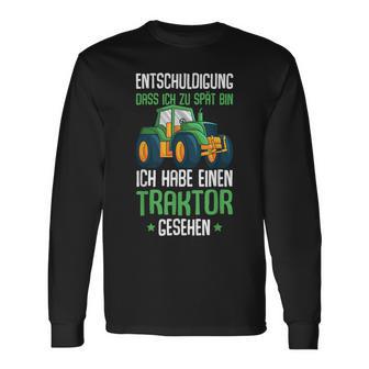 Excuse Das Ich Zu Spät Bin Traktor Trecker Children's Black S Langarmshirts - Seseable