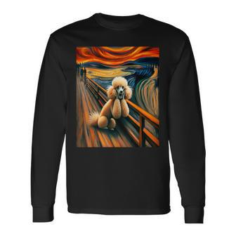 Expressionist Artsy Poodle Dog Artistic Poodle Long Sleeve T-Shirt - Monsterry AU