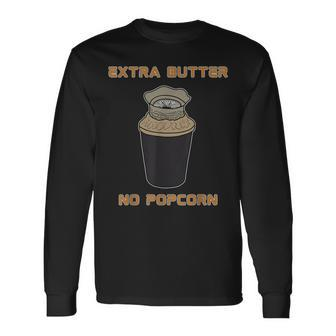 Extra Butter No Popcorn Dune Popcorn Bucket Meme Long Sleeve T-Shirt - Seseable