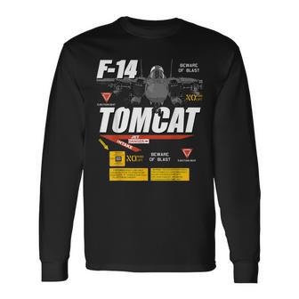 F-14 Tomcat Naval Fighter Jet Diagram Graphic Long Sleeve T-Shirt - Seseable