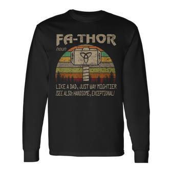 Fa-Thor Like Dad Just Way Mightier Hero Fathers Day Long Sleeve T-Shirt - Monsterry AU