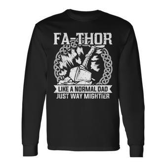 Fa-Thor Fathers Day Fathers Day Dad Father Long Sleeve T-Shirt - Monsterry DE