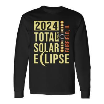 Fairfield Illinois Total Solar Eclipse April 8 2024 Long Sleeve T-Shirt - Monsterry UK
