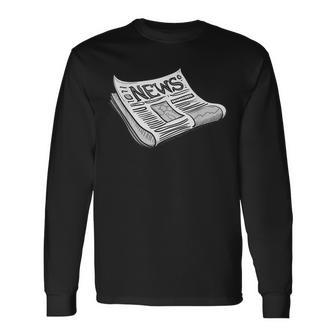 Fake News News Newspaper Kiosk Letter Langarmshirts - Seseable