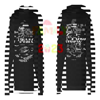 Family Christmas 2023 Pajamas Matching Xmas Santa Elf Squad Long Sleeve T-Shirt | Mazezy