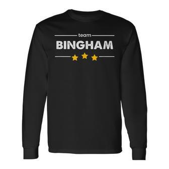 Family Name Surname Or First Name Team Bingham Long Sleeve T-Shirt - Monsterry