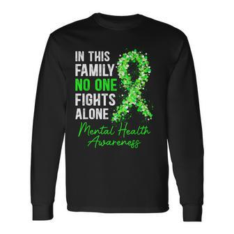 In This Family Nobody Fights Alone Mental Health Awareness Long Sleeve T-Shirt - Thegiftio UK