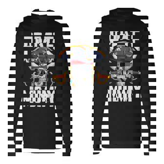 Family Skull Pirate Mommy Jolly Roger Crossbones Flag Long Sleeve T-Shirt - Thegiftio UK
