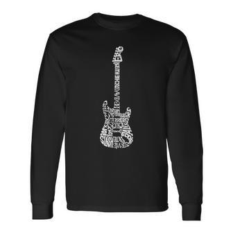 Famous Guitarist Retro Guitar Long Sleeve T-Shirt - Monsterry DE