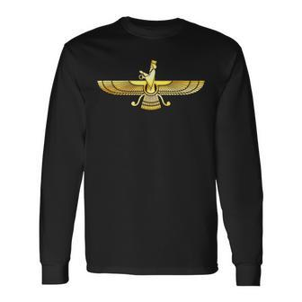 Faravahar Zarathustra Symbol Zeichen Iran Flügel Falke Langarmshirts - Seseable