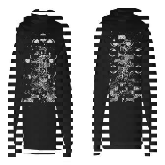 Fases Luna Serpiente Y Cristales Gótico Punk Camiseta de manga larga - Regaloses