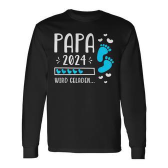 Father 2024 Wird Geladen Papa Loading 2024 Werdender Papa Langarmshirts - Geschenkecke