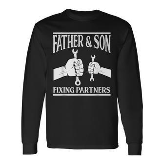 Father And Son Mechanic Father's Day Long Sleeve T-Shirt - Monsterry