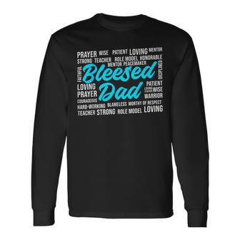 Father's Day Dad Husband Blessed Dad Christian Long Sleeve T-Shirt - Thegiftio UK