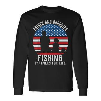 Fathers Day Fishing Dad From Daughter Fishing 4Th Of July Us Long Sleeve T-Shirt - Seseable