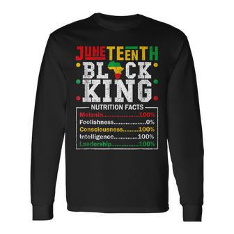 Father's Day Junenth Black King Nutrition Facts Melanin Long Sleeve T-Shirt - Thegiftio UK