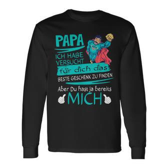 Father's Day Papa Superheroersucht Das Beste Geschenk Father S Langarmshirts - Geschenkecke