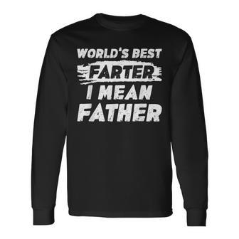 Father's Day Retro Dad World's Best Farter I Mean Father Long Sleeve T-Shirt - Monsterry DE