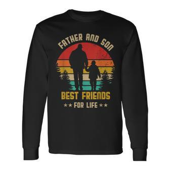 Fathers Day Son Holding Dad Hand Father And Son Matching Long Sleeve T-Shirt - Monsterry AU