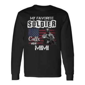 My Favorite Soldier Calls Me Mimi Army Veteran Long Sleeve T-Shirt - Monsterry CA