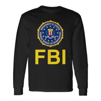 Fbi Fbi Chest Seal Logo Federal Bureau Of Investigation Chest Seal Logo Long Sleeve T-Shirt - Seseable