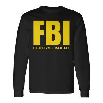 Fbi Federal Bureau Of Investigation Chest Logo Agent Langarmshirts - Seseable