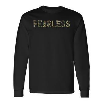 Fearless Camo I Motivation Gym Camo Lover Long Sleeve T-Shirt - Monsterry CA