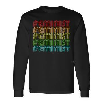 Feminist Equality Retro Vintage Feminism Long Sleeve T-Shirt - Thegiftio UK