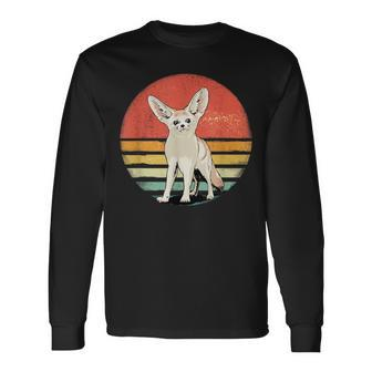 Fennec Fox Retro Style Animal Zoo African Animal Lover Long Sleeve T-Shirt - Monsterry CA