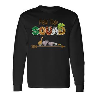 Field Trip Squad Jungle Safari Animal Matching Family Team Long Sleeve T-Shirt - Seseable