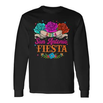 Fiesta San Antonio Texas Cinco De Mayo Mexican Party Long Sleeve T-Shirt | Mazezy