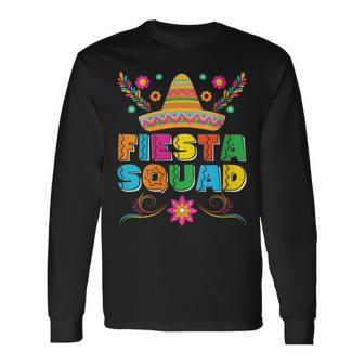 Fiesta Squad Cinco De Mayo Family Matching Mexican Sombrero Long Sleeve T-Shirt - Seseable
