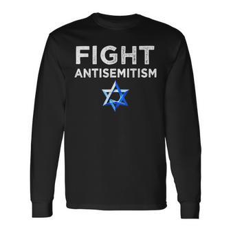 Fight Antisemitism Stop The Hate Jewish Long Sleeve T-Shirt - Monsterry DE