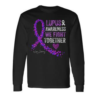 We Fight Together Lupus Awareness Purple Ribbon Long Sleeve T-Shirt - Monsterry UK